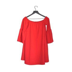 ASOS Red Balloon Sleeve Off the Shoulder Dress Size 6